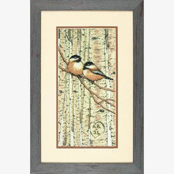 Calitate de Top Minunat de Frumos Numărat goblen Kit Păsări Dragoste Iubitor de Pasăre Cuplu în Pădure, Copaci