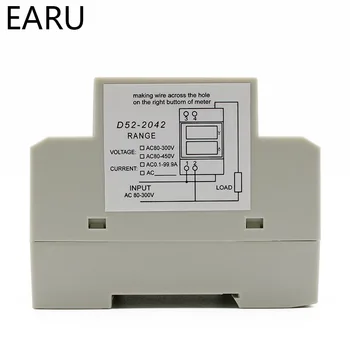 Șină DIN Display Led Voltmetru Ampermetru Transformator încorporat AC80-300V 200-450V 0-100A Panoul de Tensiune de Curent Contor Monitor Tester