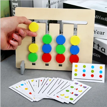Copii din Lemn Meci Jucării Patru Culori de Fructe Joc de Logica Forma matematica de jucării pentru Copii de Coordonare Cognitiv-Capacitatea de Formare Bord Cadouri