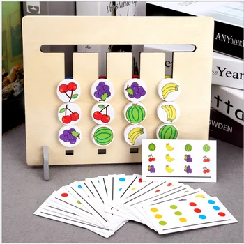 Copii din Lemn Meci Jucării Patru Culori de Fructe Joc de Logica Forma matematica de jucării pentru Copii de Coordonare Cognitiv-Capacitatea de Formare Bord Cadouri