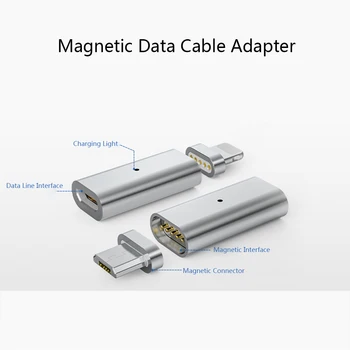 3 în 1 Cablu de Încărcare Magnetic Adaptor USB-C pentru Android de sex Masculin Micro USB / tip C / iOS Fulger Linie de Date pentru Samsung iPhone