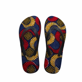 WHEREISART Stil African de Vara pentru Femei Flip Flops Afro Design Tribal Plaja Papuci Casual, Sandale Plate Pantofi pentru Femei