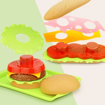 Copiii Bucătărie Pretinde Casă de Joacă Jucării de Alimente de Tăiere Simulare Hamburger Hotdog Pizza Tort in Miniatura Gustare Cadou pentru Fete pentru Copii