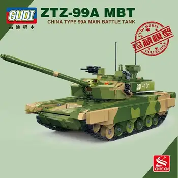 GUDI 1467pcs Militar Regele German Tiger I Tanc M1A2 ABRAMS MBT Rezervor Blocuri Caramizi DIY Copil Jucării Educative pentru Copii