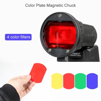 Triopo Flash Magnetic Dom Filtru de Culoare Grila Fagure Mingea Difuzor Speedlite Accesorii Kit pentru Godox Yongnuo Lanterna
