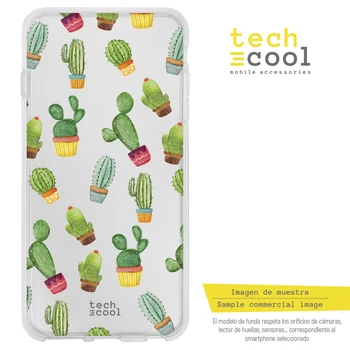 FunnyTech®Silicon de Caz pentru Iphone 6 /Iphone 6S Cactus modele transparente