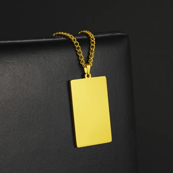 Lemegeton Personalizate Gravate Personalizate Nume de Etichetă Text Colier Pentru Bărbați din oțel Inoxidabil, Caseta de lanț Personalizate Bijuterii DIY Cadou