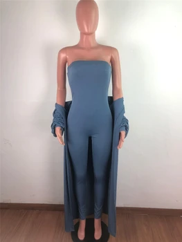Tsuretobe Sexy Cu Nervuri Două Bucata Set Pentru Femei Salopeta Cardigan Lung Set Haine De Toamna Pentru Femei 2020 Moda De Ziua Tinutele Solid