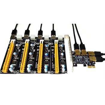 NOU add-in card PCIe de la 1 la 4 sloturi PCI express 16X Riser Card PCI-E 1X la 4 slot PCI-e Adaptor USB 3.0 Portul de Multiplicare pentru Minerit