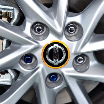 4buc Auto Universal butuc roata inel decorativ din aliaj de aluminiu Colorat Cerc autocolante pentru Nissan Qashqai, juke, X-Trail styling auto