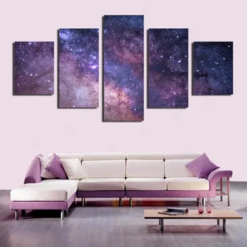 Panza HD Tipărite Universul Galaxy 5 Panoul Înstelat Planetă Spațiu Modular Imagine Decor Acasă Poster de Arta de Perete Pictura