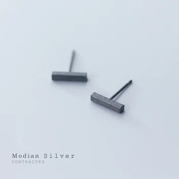 Modian Negru Mat Stick Cercel pentru Femei Cadou Autentic Argint 925 Anti Alergie de Pin Ureche Stud Moda Bijuterii Fine