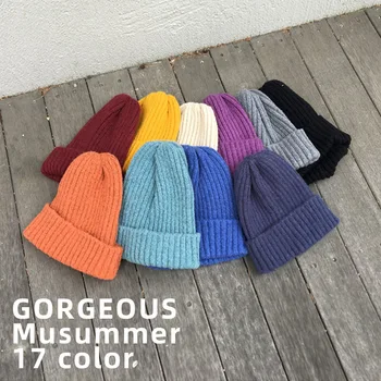 JIFANPAUL Moale Cald Pălărie la Modă Kpop Stil Wool Beanie Elegant All-meci Pălărie Nouă Culori Bomboane Pălărie de Iarnă pentru Femei Tricotate Pălărie