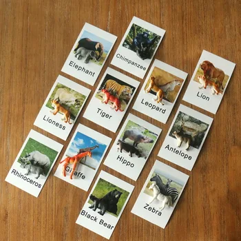 Montessori Animal Carduri de Meci Și Animale de Fermă Figurine Limba Materiale Montessori Jucărie de Învățare Pentru Copii mici B1364T