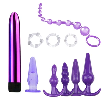 Silicon Cur Anal Plug Set Vibrator Anal Masaj De Prostata Fundul Bujii Kit Sex Instrumente Pentru Femei Anus Stimulator Jucării Pentru Adulți Pentru Om