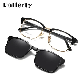 Ralferty 2 In 1 Multi-funcție Optic Rame Magnetice, ochelari de Soare de Calitate Ochelari de sex Masculin Polarizati Clip-On Ochelari Pătrați Z8021