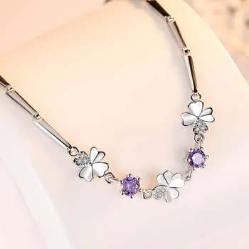 NEHZY argint 925 brățară moda bijuterii cristal violet floare de model retro, simplu, primăvară, catarama bratara 20.8 CM