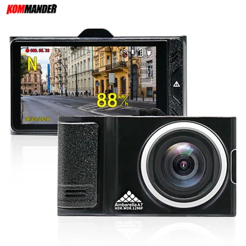 KOMMANDER Dvr-uri Auto GPS Camera 2 in 1 LDWS Ambarella A7LA50 Viteza cam Full HD 1296P Video Recorder 3
