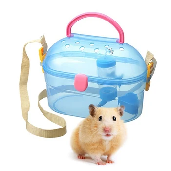 Hamster Transport Portabil Respirabil Hamster Călătorie Cusca cu Sticla si Alimentator Mic Animal Clar Sac de Transport, Consumabile pentru animale de Companie