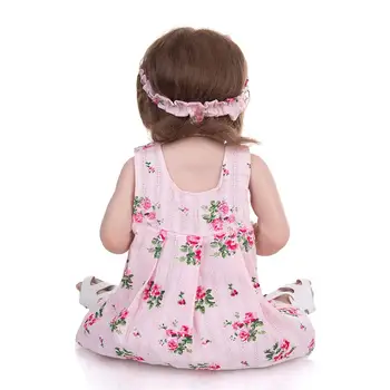 KEIUMI 57 CM Corp Plin de Silicon Renăscut Baby Dolls Fata de Copil Papusa Soft Touch Pentru Copil Chiritmas Chirldren e Cadou de ziua