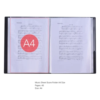 Foaie de muzică Scorul de Fișier Documente pe Hârtie Folder de Stocare Suport de Plastic format A4 40 Pachetului Buzunare pentru Chitara, Ukelele
