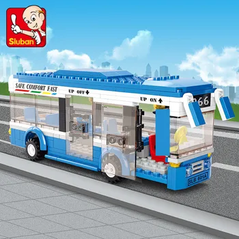 235Pcs Singur Oraș-Decker Bus Model Auto Blocuri Seturi Juguetes Cărămizi Cifre Jucarii Educative pentru Copii