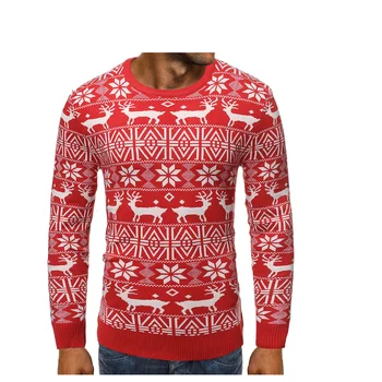 2020 Toamnă și de Iarnă de Crăciun Noua Moda pentru Bărbați în condiții de Siguranță Cerb Print Casual Gât Subțire pulover Pulover Pulover din Asia Dimensiune