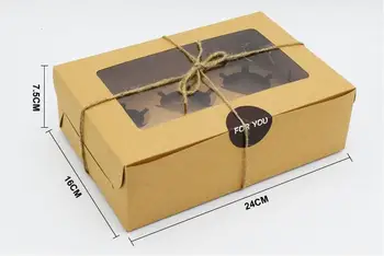 10BUC pret en-Gros alb Pur, 6 g briosa cupcake cupe cutie de tort de biscuiti cutie de ambalaj West point