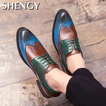 2020 pentru Bărbați Pantofi Oxford Subliniat de Afaceri Snake Pantofi Ciucure Mocasini Cauciuc de Jos în aer liber tv cu Pantofi Nunta, Pantofi