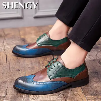 2020 pentru Bărbați Pantofi Oxford Subliniat de Afaceri Snake Pantofi Ciucure Mocasini Cauciuc de Jos în aer liber tv cu Pantofi Nunta, Pantofi