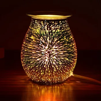 Electrică Arzător de Tămâie focuri de Artificii 3D Pahar Aromat de Ceara de Topire Suport Pentru Camera Refresh Tămâie focuri de Artificii Aromoterapie Mașină
