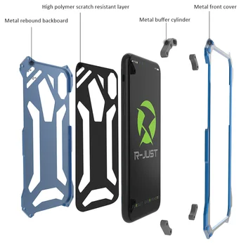R-doar sport în aer liber XS caz pentru iPhone X XS Max XR 7 8 plus carcasa de metal fier organismului la șocuri capac cârlig de design cu perna pad