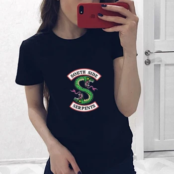 Tricou Femei Vogă Vara Harajuku Topuri Partea de Sud Șerpi Femeie T-shirt Riverdale Șarpe Tipărite Amuzant Epocă Tricouri Tricou