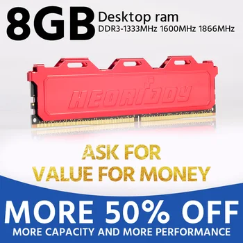 Heoriady DDR3 8GB 4GB 1600MHz 1333MHz PC RAM Memorie Desktop Răcire Fin