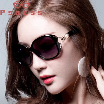Psacss NOI Oval Epocă Polaroid ochelari de Soare pentru Femei Brand Designer de Perle Elegante, Ochelari de Soare Pentru Femei Oglindă gafas de sol UV400