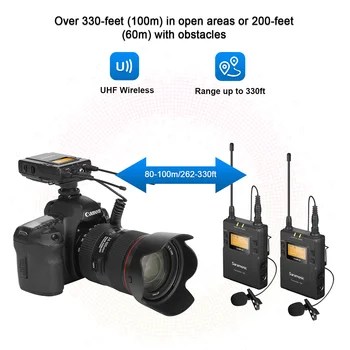 Saramonic UwMic9 Difuzare UHF Camera Wireless Lavaliera Microfon Sistem de Emițătoare și Receptoare pentru DSLR aparat de Fotografiat și camera Video