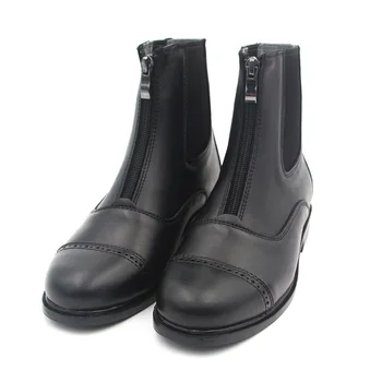 Full Piele De Cal De Echitatie Cizme 1 Pereche Bărbați Femei Față Fermoar De Calitate Șa Pantofi Black Calf Protector Ecvestru Cizme Scurte