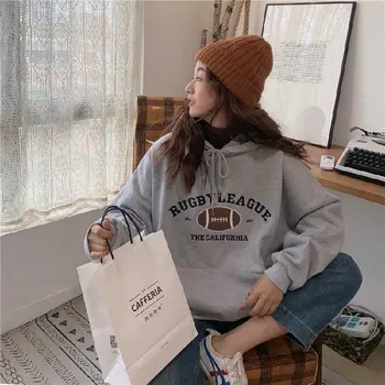 Hanorac Femei de Moda coreeană Pulover Casual Hanorace Maneca Lunga Streetwear Vrac r Cădea În 2020 Femei