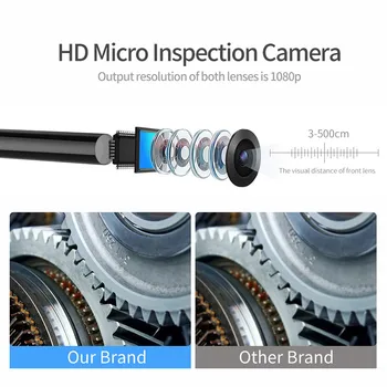 1080P HD Endoscop Cameră Dublă 8mm Obiectiv Cu 8 Led IP67 Industriale Endoscop WiFi, Camera de Inspecție Pentru IOS, Android Telefon