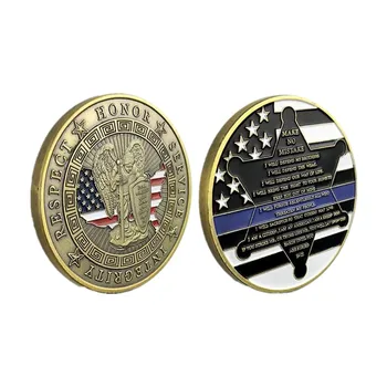 1 BUC Linie Subțire St. Michael Ofițeri de Poliție Moneda Motto-ul Comemorative de Aplicare a Legii Cadouri de Colecție