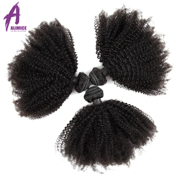 Indian Păr Afro Pervers Parul Cret Extensii Par Uman Pachete Alimice Remy de Păr Afro Țese 4 Pachete Afacere 8-30 inch 1B#