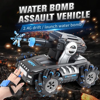 Rc lume rezervoare de apă bomba blitz 4WD masina rc drift off-road gest de detectare rc rezervor kit rc vehicule militare copii toy tank cadou