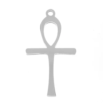 Risul crucea ankh crux ansata Pandantive Egiptean Cruce, simbol al vieții ambele părți poloneză oglindă din oțel Inoxidabil farmec cruce 10buc