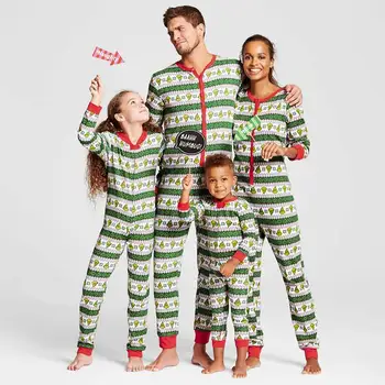 Drăguț De Crăciun De Familie Pijamale Cerbi Familie Pijamale 2019 Bumbac Cu Dungi Haine De Anul Nou Familia Potrivire Pijama Seturi