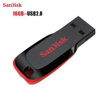 SanDisk CRUZER BLADE USB FLASH DRIVE CZ50 USB 2.0 128G 64G 16G 32G 8G 4G mini Pen Drive PenDrive Suport Oficial de Verificare