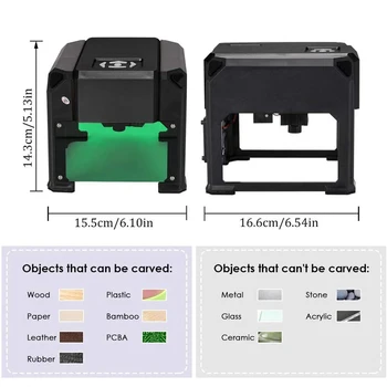DIY Mini Gravare Laser Desktop Printer 3000mW Masina de Gravat cu Carver Dimensiune 80 x 80mm pentru 3W CNC Router