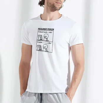 Streetwear Harajuku Tricou Bărbați Vară Maneci Scurte Rotund Gat Rogue Top T-shirt Problema la Pc Figura Amuzant Print T Shirt Barbati