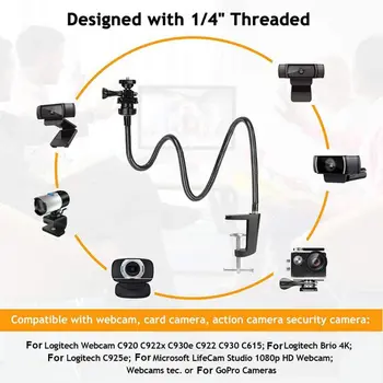 Camera Bracket cu Enhanced Birou ghiare de Prindere Flexibil Gooseneck Suport pentru Webcam Brio 4K C925e C922x C922 C930e C930 C920