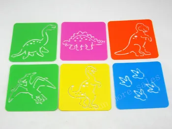 Desen Șabloane pentru copii de desen pentru copii template-uri de Plastic desen jucării Dinozaur 12Designs128x128mm