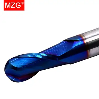 MZG 2 Flaut Prelungi Minge Nas End Mill 100L de Tăiere HRC65 4mm 5mm Frezare Prelucrare Oțel de Tungsten Sprial Pic de freze